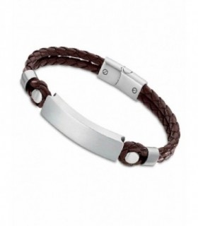 PULSERA LOTUS ACERO Y CUERO HOMBRE - LS2103-2/1