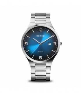 Bering Ultra Slim plata cepillado azul - 15240-777
