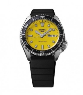 Seiko 5 Automático Amarillo Correa de Caucho - SRPL87K1
