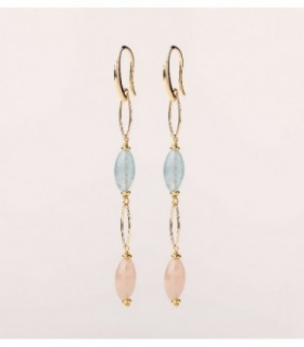 PENDIENTES ALISIA CUARZO ROSA Y AGUAMARINA - AL5666.01.556